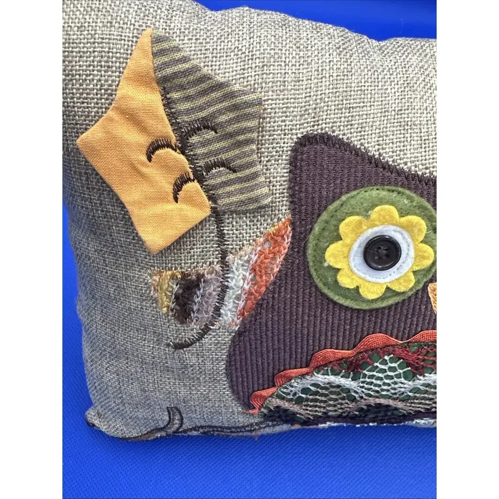 Retro Owl Pillow Embroidered‎ 